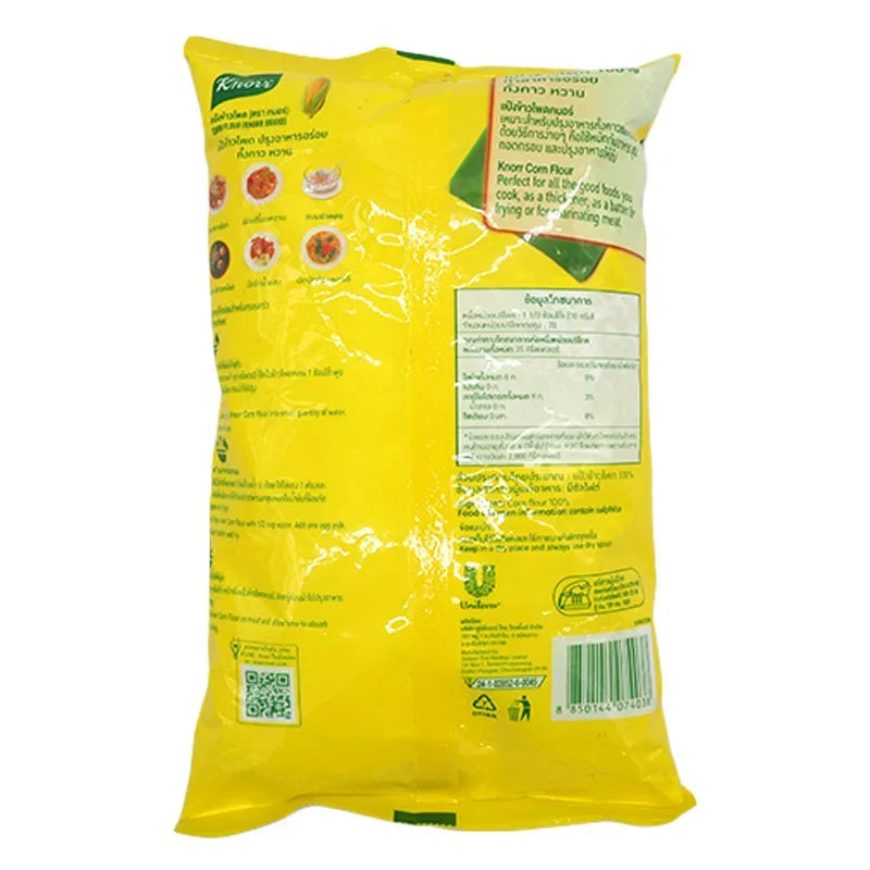 Knorr Corn Flour 700g package, dry grocery product with yellow corn flour visible in the image.