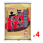 Marusan-ai Mutenka Akadashi Red Miso in a jar, additive-free dry grocery product with a rich, deep red color and traditional Japanese packaging