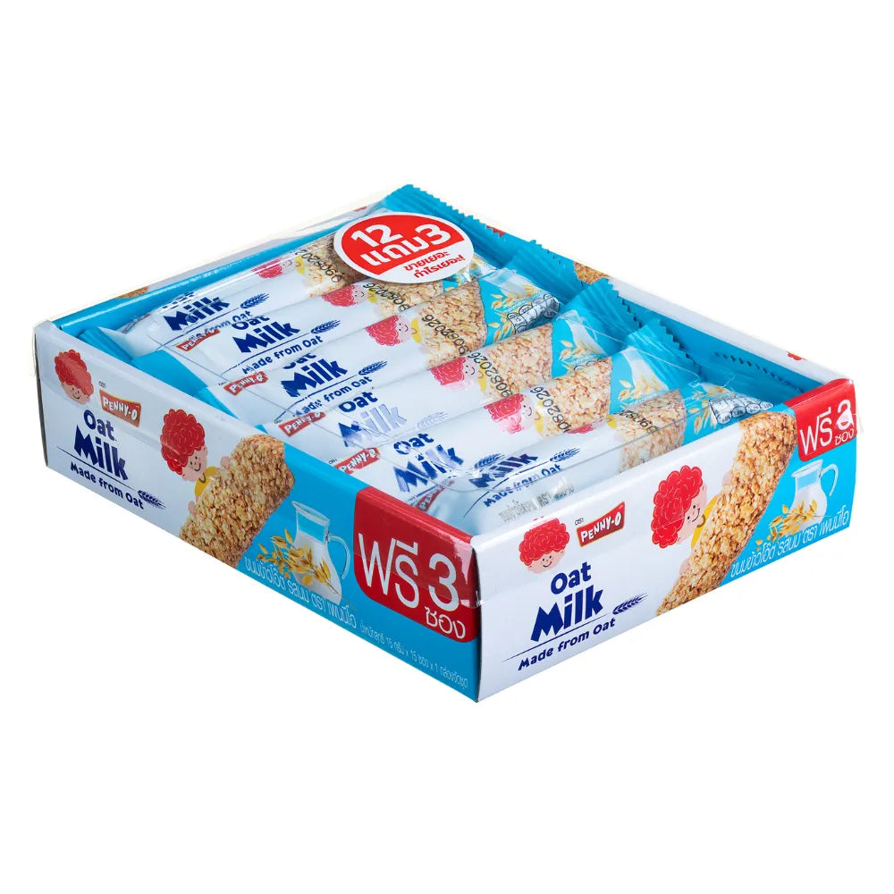 Pennyo Oatmeal Snacks in chocolate flavor, milk cookie and cream, 15g, dry grocery confectionery snack.