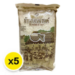 Benjarong Jasmine Rice 100%, 1kg x5 packs, dry grocery product with white rice grains in a clear bag.