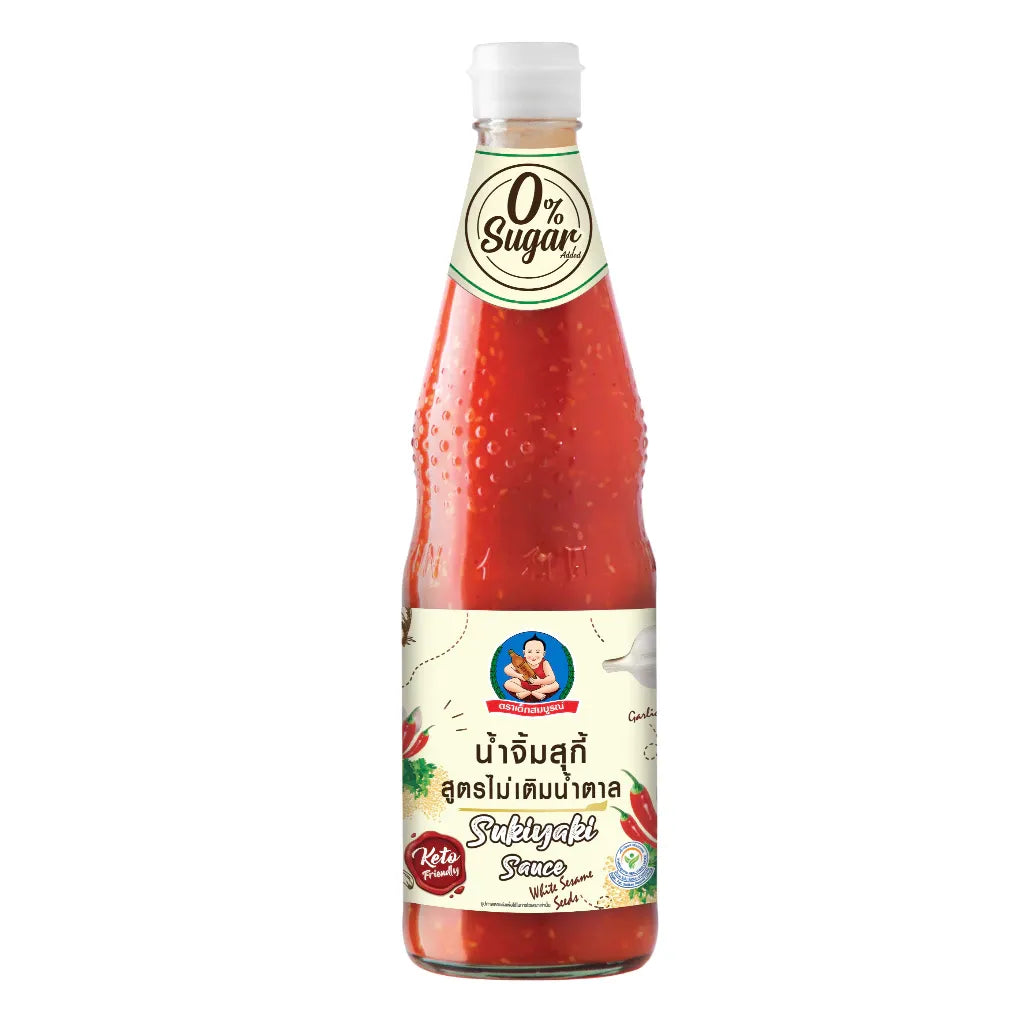 Deksomboon Keto Sukiyaki Sauce 810g jar, rich brown Japanese-style sauce for stir-fry and Sukiyaki dishes.