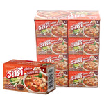Rosdee Cube Tomyum 24g, dry grocery product, showing a close-up of the flavorful, red-tinted Thai soup seasoning cubes.