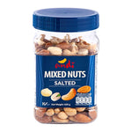 Andi salted mixed nuts in a 400g package, dry grocery snack with a variety of roasted, salted nuts perfect for snacking.