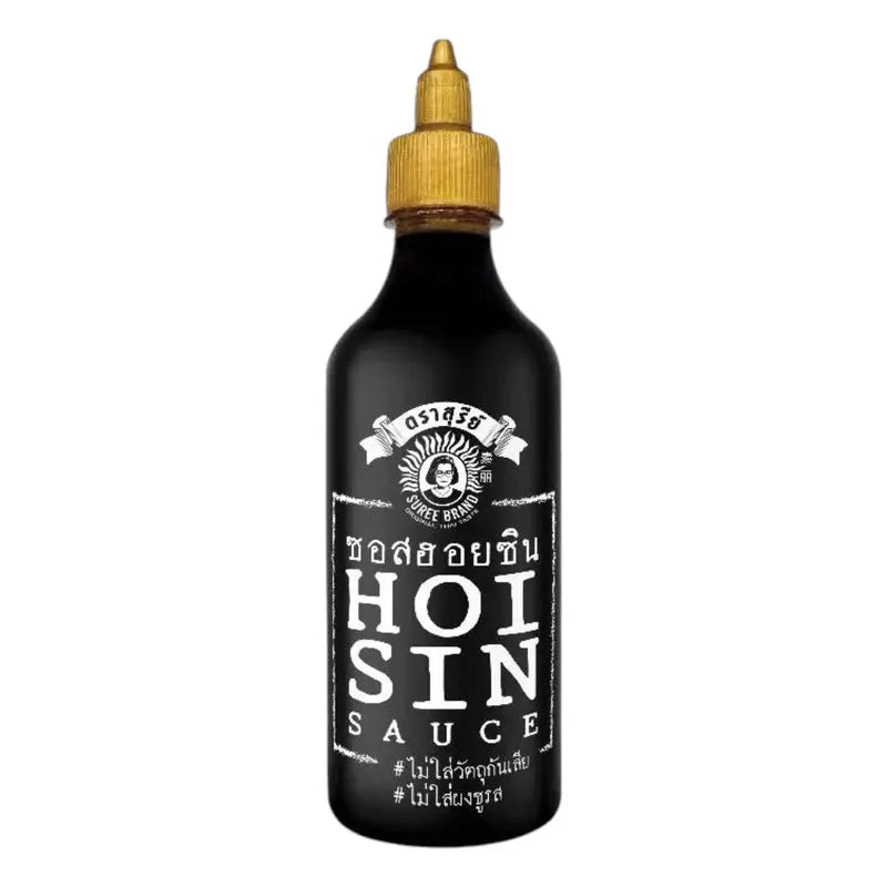 Suree Hoisin Sauce Thick 560g in a jar, showcasing the rich, dark sauce used in Asian cuisine.