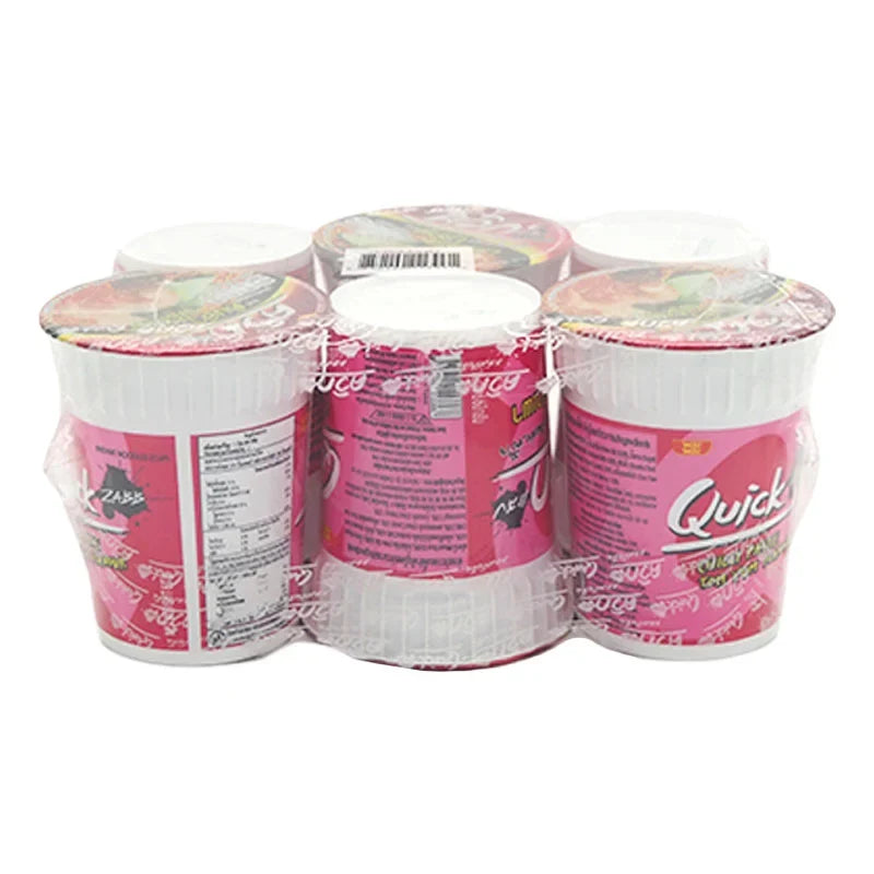 Quick Instant Noodle Cup Chilli Paste Tom Yum 60g, dry grocery, spicy Thai flavor with vibrant chili and herbs in a convenient cup