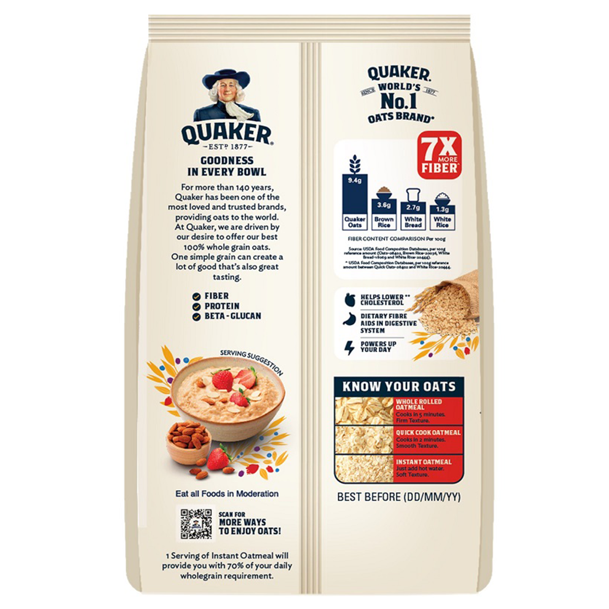 Quaker Instant Original Pouch, a grocery product, with the pouch showing the Quaker branding and packaging details.
