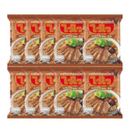 WAIWAI Instant Noodles Duck in Soy Sauce flavor, 60g dry grocery product with cooked noodles and duck pieces in soy sauce.