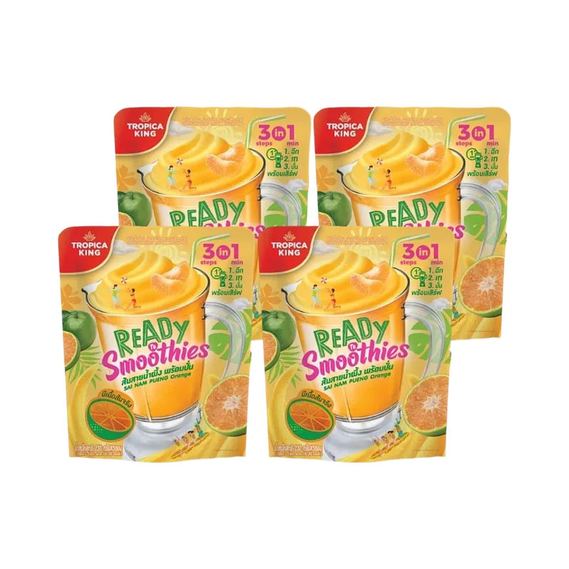Tropica King Honey Orange Ready to Blend Packs, 230g x4, dry grocery product with vibrant orange and honey flavor packaging.
