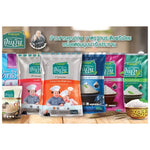Pin Nguen Jasmine Germinated Brown Rice in a clear bag, showcasing the light brown grains of 100% pure, germinated jasmine brown rice.