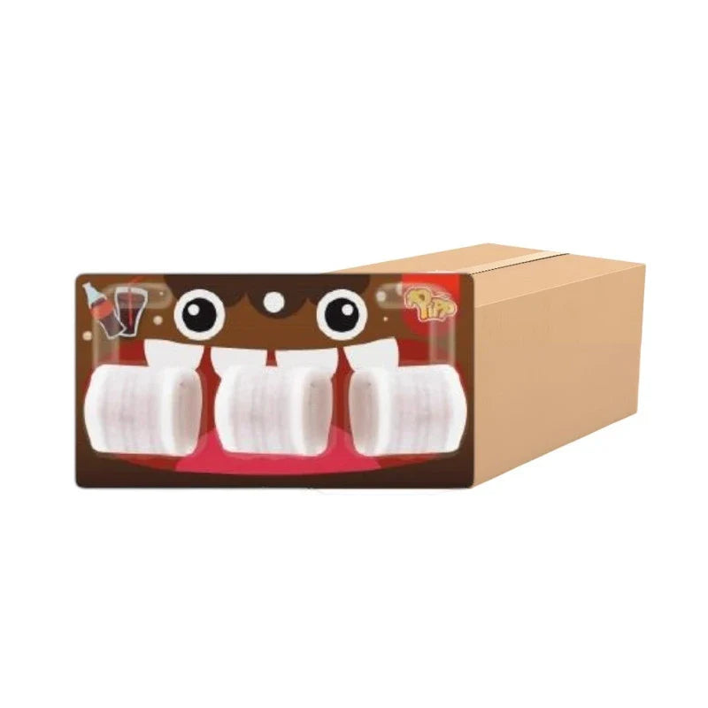 Pipp Gummy Roll Cola flavor snack pack, 21g x12 pieces, displayed in a colorful, sealed package.