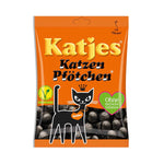 Katjes Katzen Protchen confectionery snacks featuring colorful cat-shaped gummies in a clear plastic package.