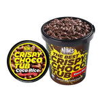 Nims Crispy Choco Tube snack, a confectionery treat with crispy chocolate-filled tube, shown in the product image.