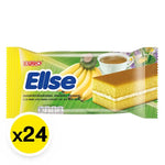 Ellse Banana Layer Cake snack in 15g package, dry grocery confectionery with layered banana flavor and crispy texture.
