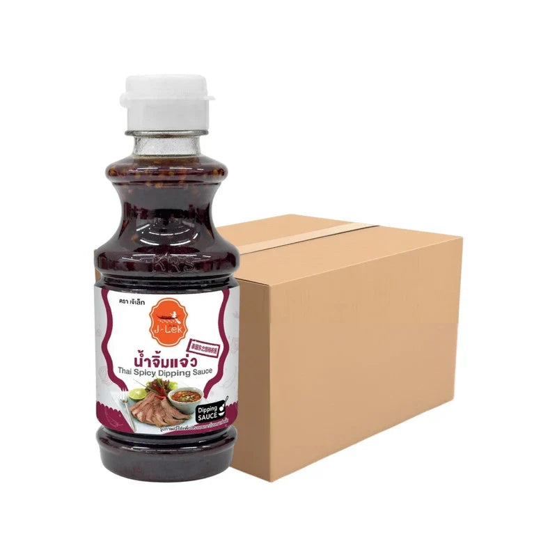 J-LEK J-lek Jaew Dipping Sauce in a 240g plastic bottle, popular dry grocery item for Asian cuisine condiments.