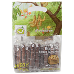 Dried tamarind snack from Tamarind House, showing glossy, dark brown tamarind pods in a natural, close-up view.