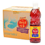 TIPAROS Fish Sauce 500ml bottle, 12-pack of dry grocery condiment, showing clear glass bottles with dark fish sauce inside.