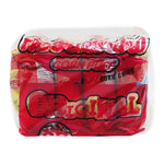 Cornpuff Corn Chips snack pack, 65g x4, crunchy corn snack confectionery with crispy, golden corn puff chips in a colorful bag.
