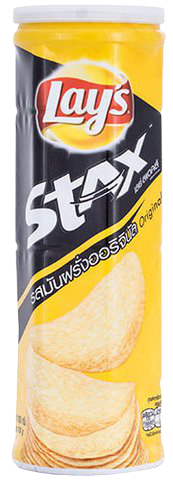 Lay's Stack Potato Chips in original flavor, showing crispy, golden chips in a clear bowl.