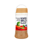 Kewpie Deep-Roasted Sesame Dressing 150ml bottle, side view showing the label and dark sesame oil content in a dry grocery product image.