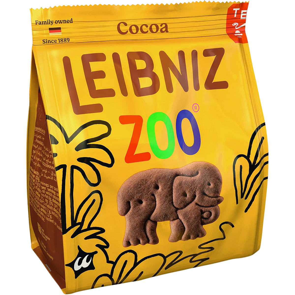 Bahlsen Leibniz Zoo Jungle biscuits featuring animal-shaped cookies in colorful packaging, ideal for snack lovers.