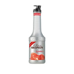Bottle of MONIN Strawberry Fruitmix 1000ml for dry grocery, featuring a colorful label with strawberries and fruit illustrations.