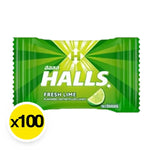 Halls Fresh Lime Candy in bright packaging, showing glossy lime-flavored candies as part of snack and confectionery selection.