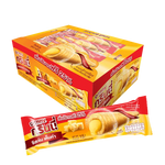 Three GRINNY Cheddar Cheese Coated Snacks filled with cream, 15g each, showcasing crispy cheese coating and creamy filling.