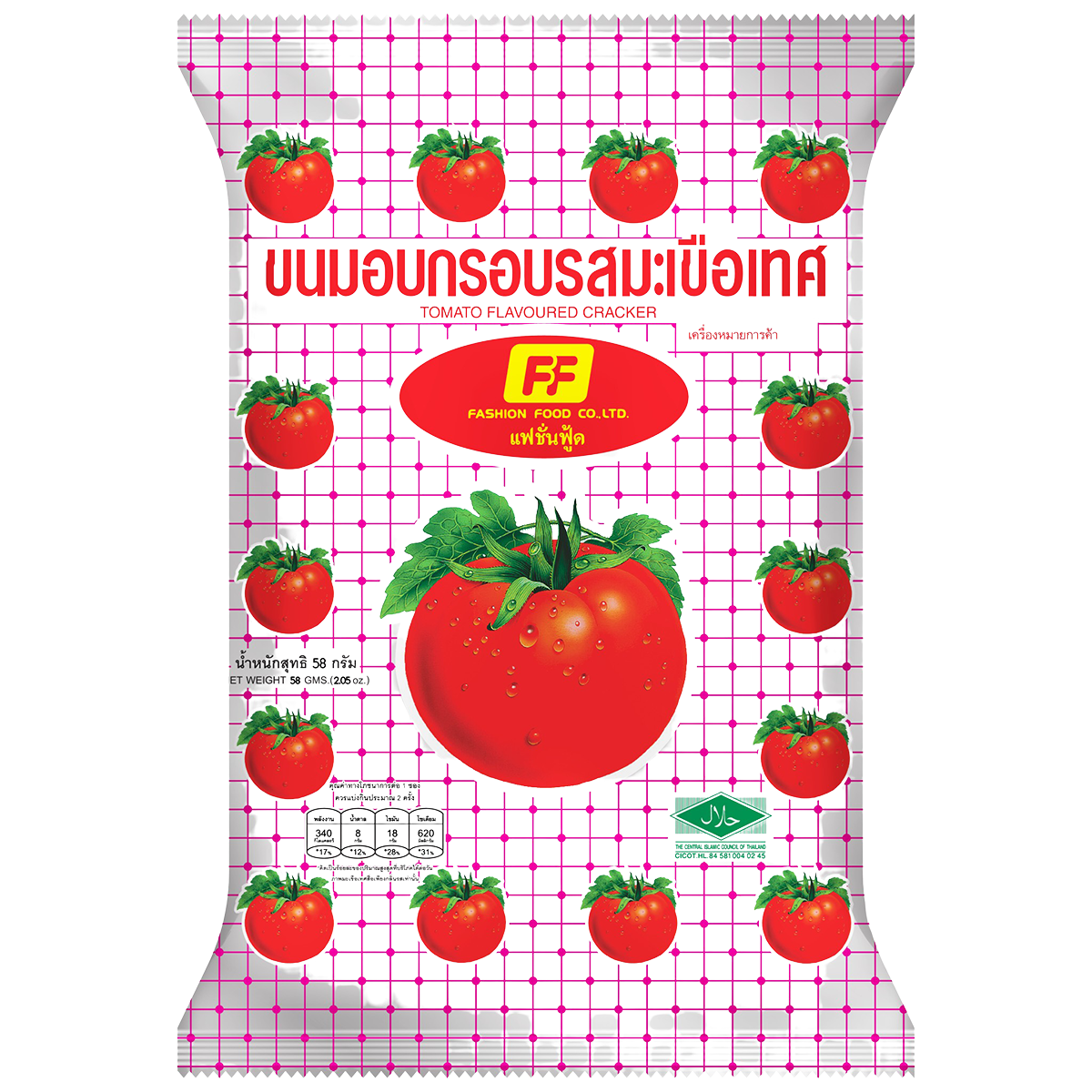 Ff Tomato Flavored Cracker from Ff confectionery snacks, showing crispy crackers with tomato flavoring.