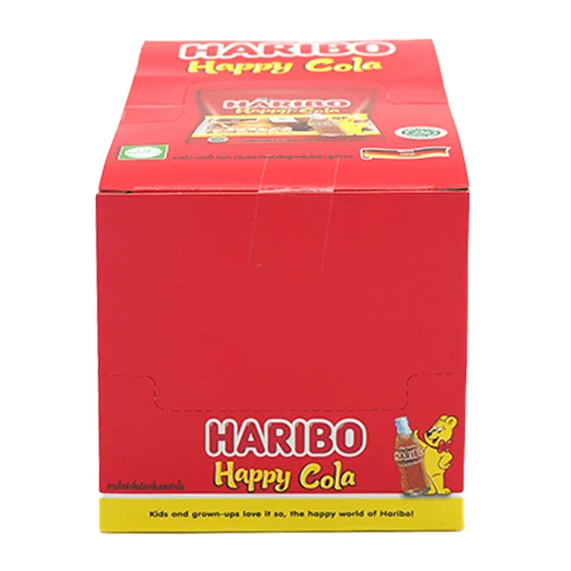 Haribo Gummy Happy Cola candies in 14g packs, colorful chewy cola-flavored gummies for snacks and confectionery enjoyment