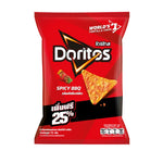 Doritos Spicy BBQ snack bag, 72g x 22 packs, crispy flavored tortilla chips from DORITOS, ideal for snacking.