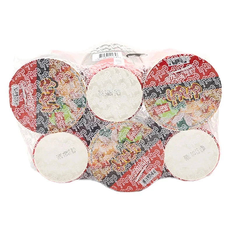 Mama Cup Instant Noodles Tom Yum Kung, 60g x 6 packs, dry grocery, spicy Thai flavor with noodles, herbs, and seasoning.