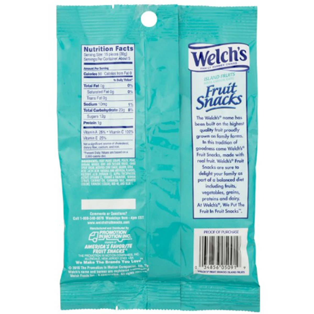 Welch's Fruit Snacks Island Fruits, colorful confectionery snacks with tropical fruit shapes and vibrant packaging.