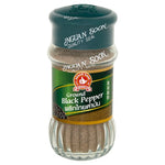 Ground black pepper from Nguan Soon, a grocery product with fresh, dark peppercorns in a clear container.