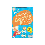 Begin Baby gluten-free rice cookies with salmon, snack confectionery for babies, showing colorful cookies on a white background.
