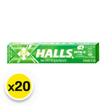 Halls Candy Fresh Lime, a pack of 20 lozenges, featuring bright lime-flavored soft candies in a colorful wrapper.