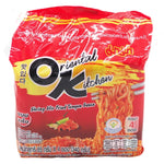 Mama Ok Shrimp Tom Yum Sauce 85g, four-pack, Thai dry grocery sauce with shrimp flavor in a clear jar.
