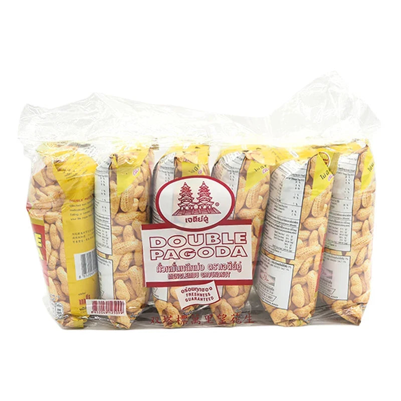Double Pagoda Double Pagoda Nut snack, 70g x6 packs, dry grocery confectionery with crunchy, nut-filled treats.