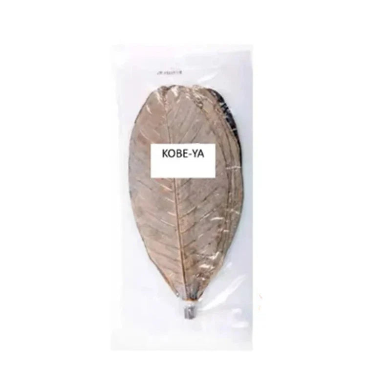 Kobe-ya Dried Hoba Magnolia Leaves, 4 bags of dry grocery product, showcasing dried magnolia leaves in packaging.