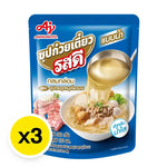 Rosdee Noodle Clear Soup 350g package, dry grocery product with three packs, featuring transparent noodles and soup ingredients.