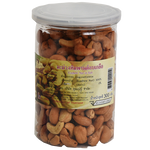 Khunmaeju Cashew Nut in salt, salted confectionery snack with roasted cashews in a clear bowl, close-up view.