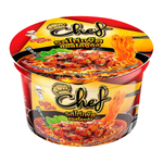 Little Cook spicy chicken instant noodles with Sukishi sauce in a bowl, ready to enjoy a flavorful Asian-inspired quick meal.