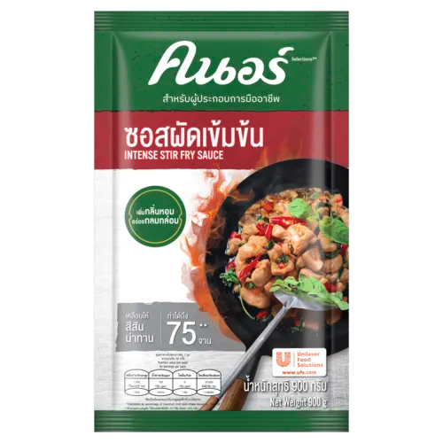 Knorr Intense Stir Fry Sauce 900g jar, dry grocery product with rich, flavorful sauce for Asian-style stir-fry dishes.