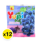 YUPI Gummy Grape candies in a 14g pack, showing colorful grape-shaped gummies from the snack and confectionery product line.