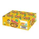 Samyang Buldak Cup Ramen Cheese flavor, 70g, six-pack, Korean dry grocery instant noodles in a cup with cheese sauce.