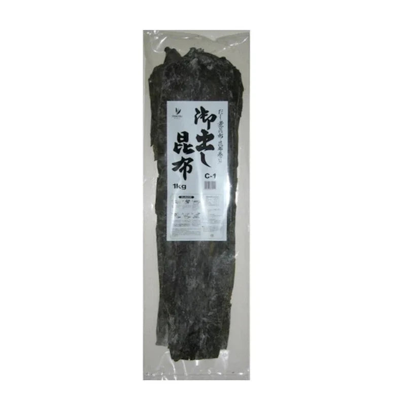 Daishu dried Odashi Kombu kelp in two 1kg bags, ideal for dry grocery use, featuring fresh, natural seaweed with rich umami flavor.