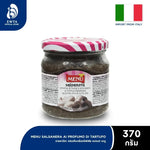 Menu Salsanera Trifolati dry grocery product featuring a jar of savory herb-infused sauce with fresh herbs inside.