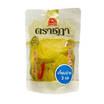 Chada three-flavored pickled cabbage rat snack in a clear container, showcasing vibrant cabbage pieces and flavorful seasoning.