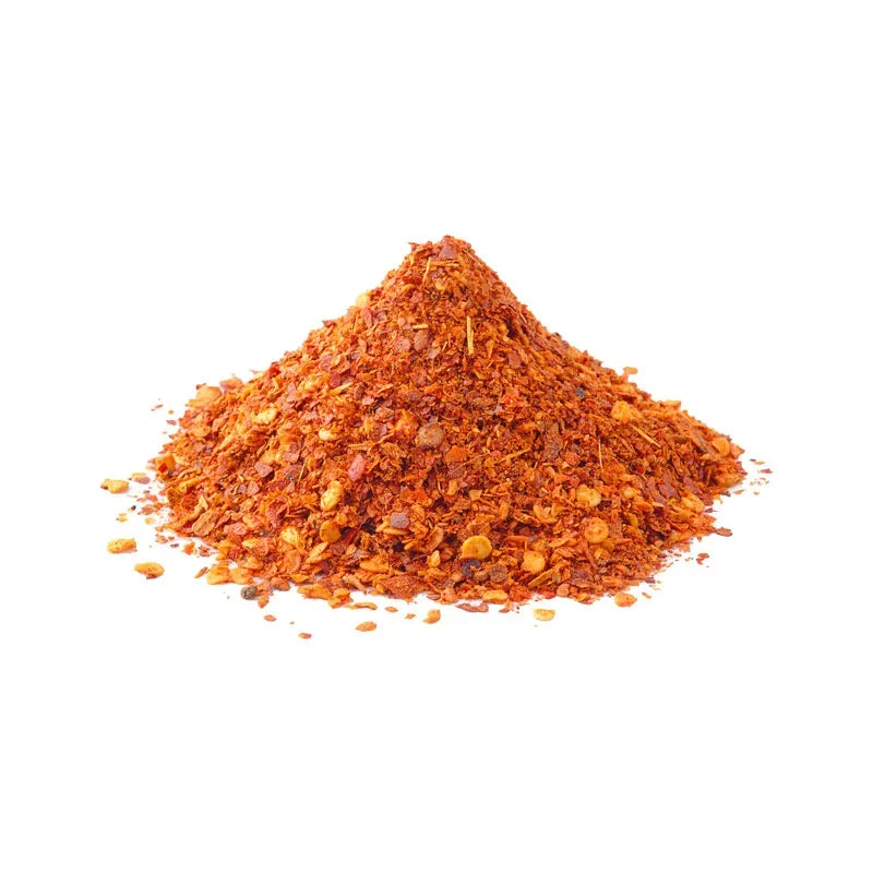 ARO Ground Chilli 1kg in a clear plastic bag, dry grocery spice with bright red chili powder visible inside.