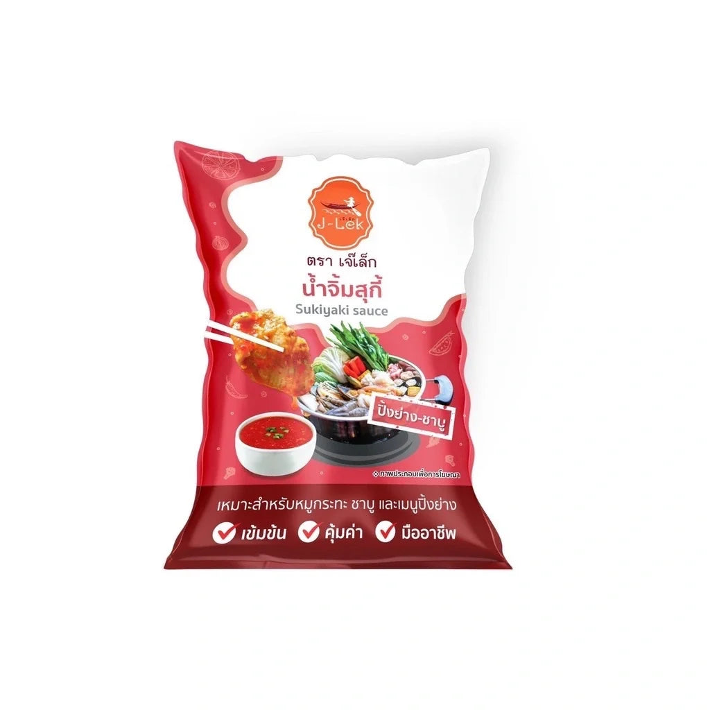 J-Lek Sukiyaki Sauce in a 000g bag, traditional Japanese dry grocery condiment for flavorful sukiyaki dishes.