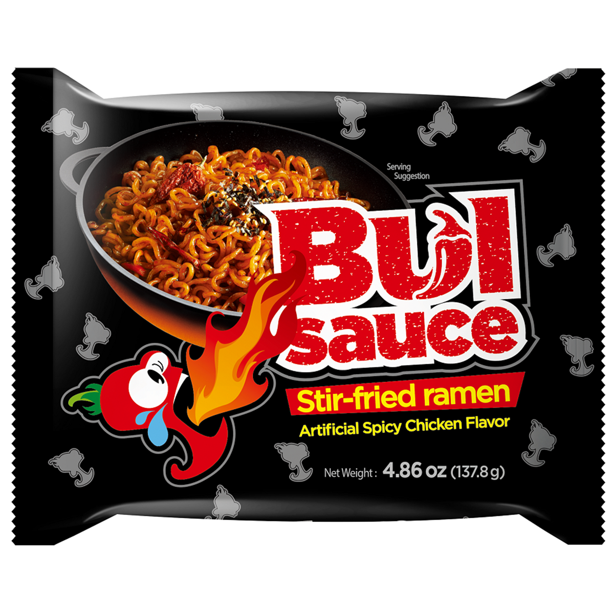 Harim Bulsauce Stir Fried Ramen in a bowl, featuring noodles, vegetables, and sauce for a flavorful Asian-inspired grocery meal.